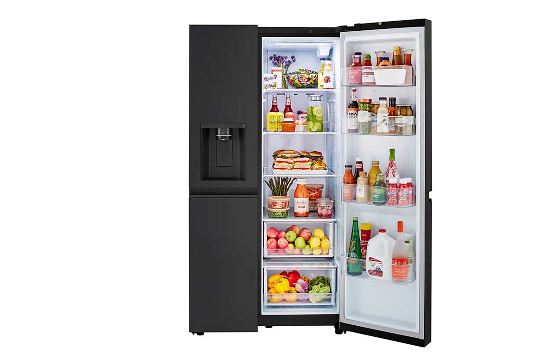 LG 27 cu. ft. Side-by-Side Refrigerator with Smooth Touch Ice Dispenser, LRSXS2706B, thumbnail 2