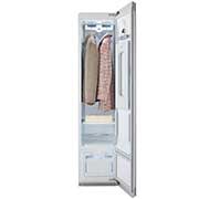 LG Styler® Smart wi-fi Enabled Steam Closet with TrueSteam® Technology and Exclusive Moving Hangers,  LG Styler® Smart wi-fi Enabled Steam Closet with TrueSteam® Technology and Exclusive Moving Hangers, front view with door open jackets hanging inside, espresso, S3RFBN, S3RFBN, thumbnail 4