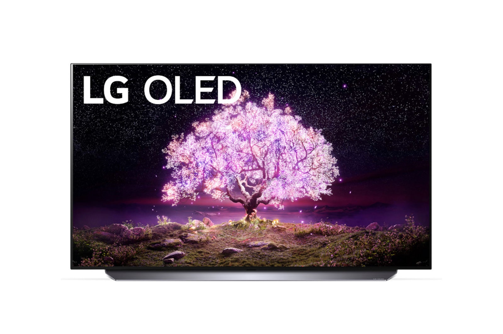 LG C1 55 inch Class 4K Smart OLED TV w/ AI ThinQ® (54.6'' Diag), Front View, OLED55C1PUB