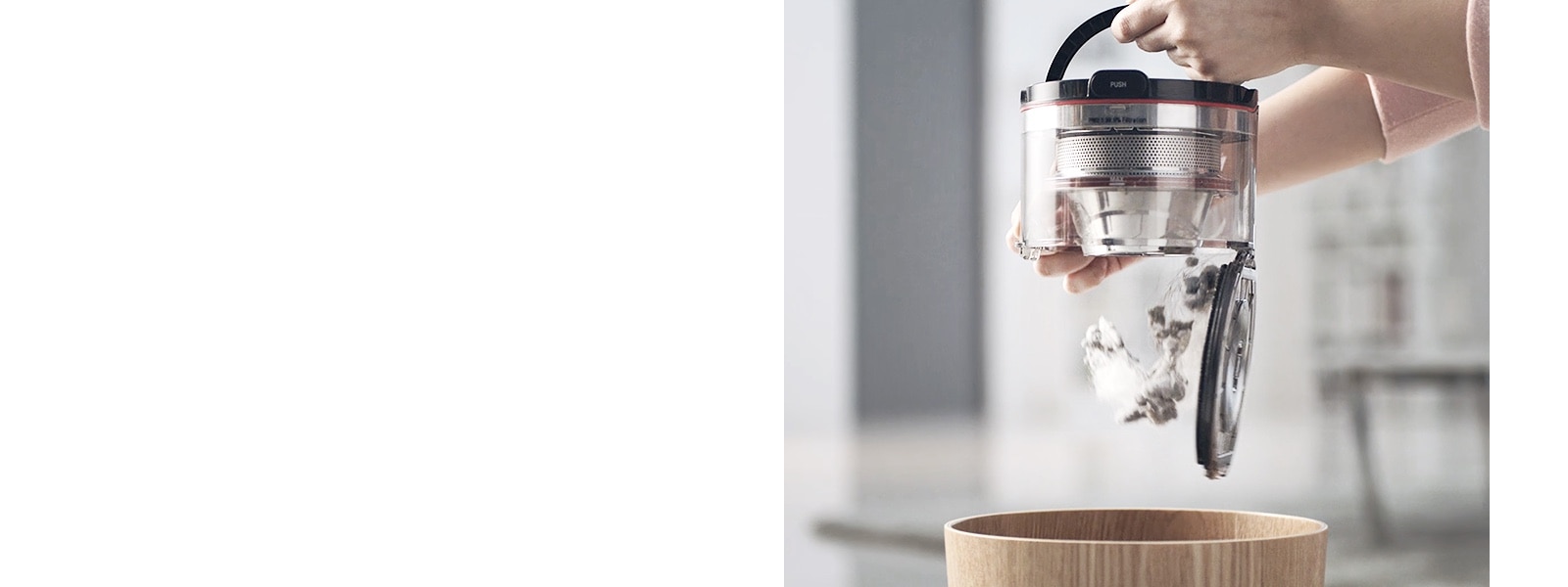 Image of fast emptying dust bin