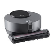 LG CordZero™ ThinQ Robotic Vacuum - Matte Grey, LG CordZero™ ThinQ Robotic Vacuum - Matte Grey, R975GM, 45 degree side view, R975GM1, thumbnail 5