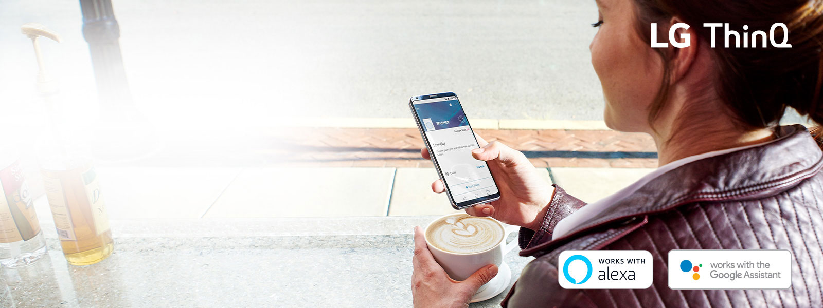 Talent showcasing ThinQ app