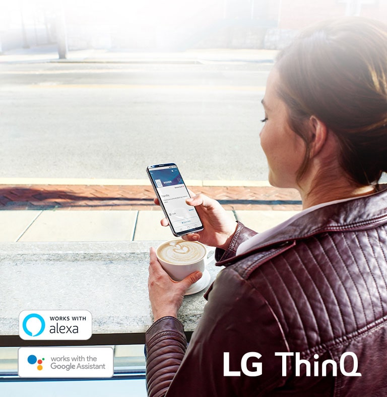 Talent showcasing ThinQ app