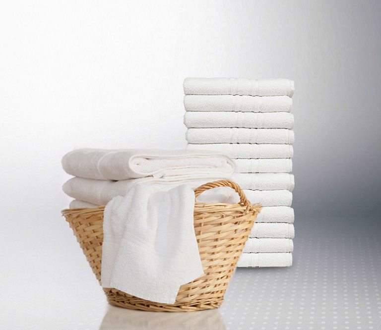 Folded laundered towels