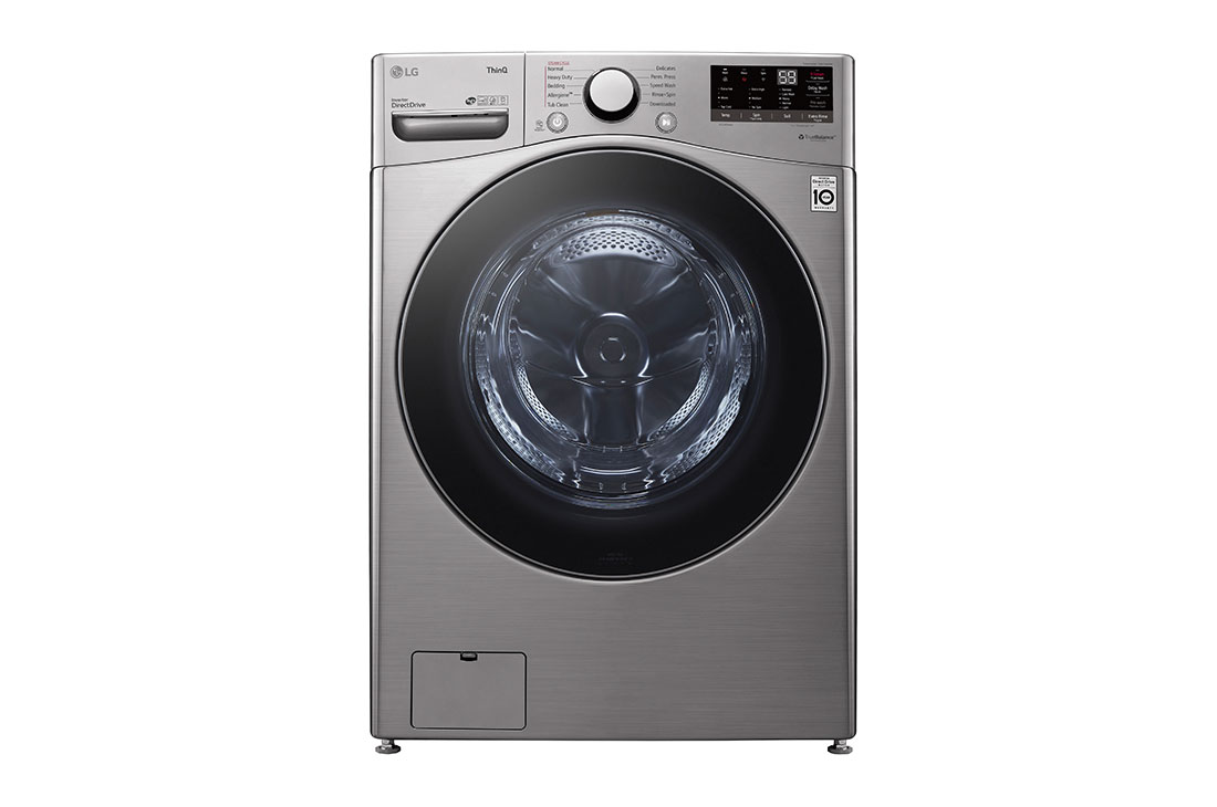 LG 4.5 cu. ft. Ultra Large Capacity Smart wi-fi Enabled Front Load Washer with Built-In Intelligence & Steam Technology, Front, WM3600HVA