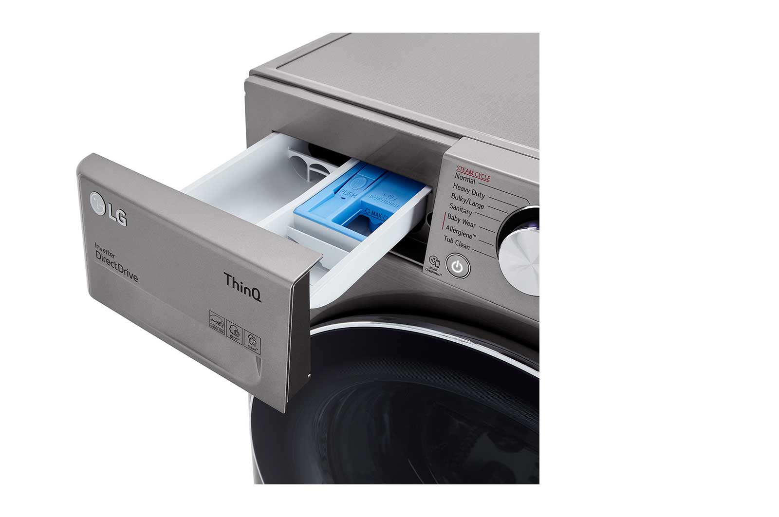 LG WM1455HVA 2.4 cu.ft. Smart wifi Enabled Compact Front Load Washer