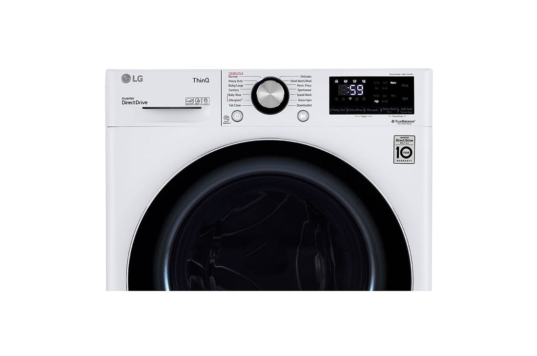 LG WM1455HWA 2.4 cu.ft. Smart wi fi Enabled Compact Front Load Washer with Built In Intelligence LG USA