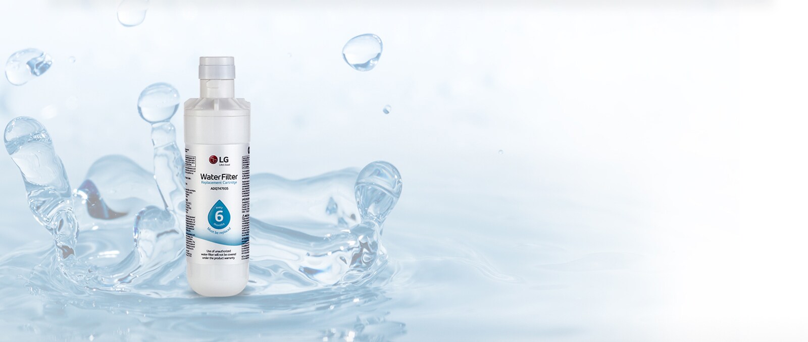 water filter on water background image