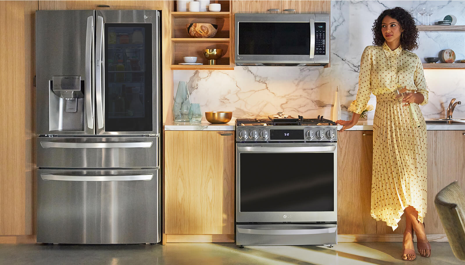 Woman standing in kitchen