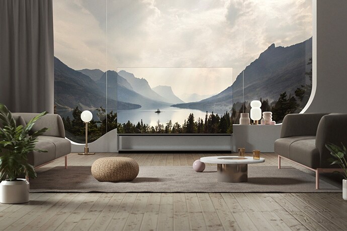 LG SIGNATURE OLED 8K TV blends into the background for a deceptively true-to-life scenery.