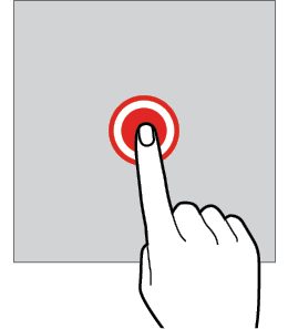 Touching and holding gesture: Touch and hold an item to display relevant options.