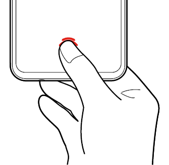 Locate the fingerprint sensor on the back of the device and gently put your finger on it to register the fingerprint. 