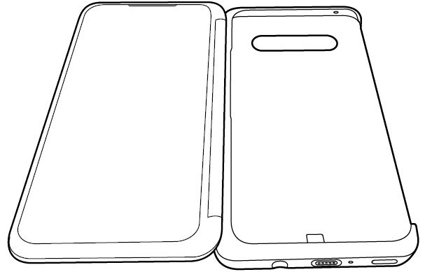 "Before inserting the mobile phone to the Dual Screen case, completely unfold the case so that it is parallel to the surface."