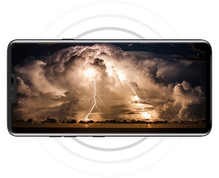 LG V40 ThinQ DTS surround sound during video of thunderstorm