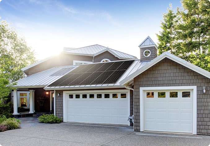 a house with solar panels