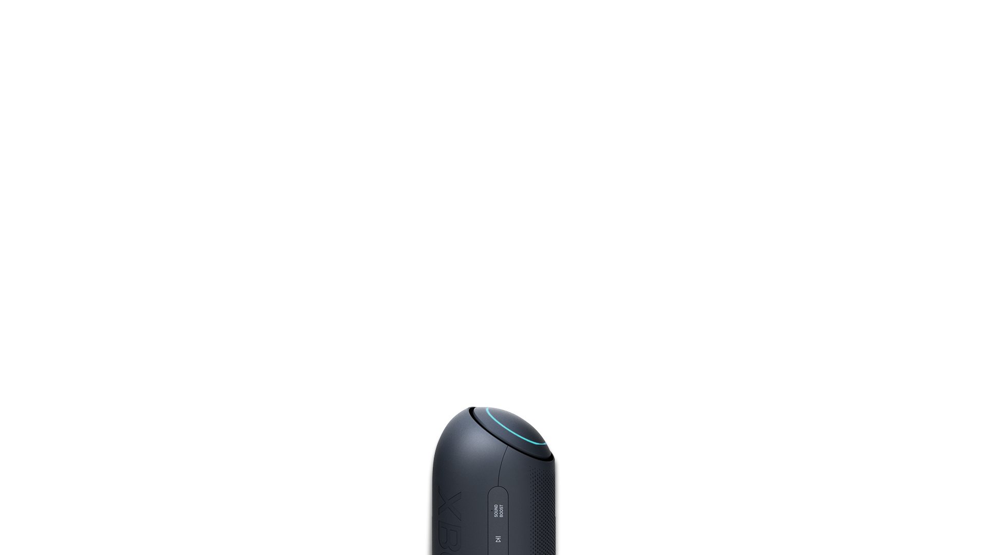 A top-down view of eight LG XBOOM Go PL7 placed in a circle around a link icon.
