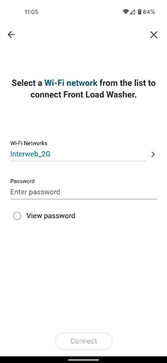 a screenshot illustrating a network password entry screen
