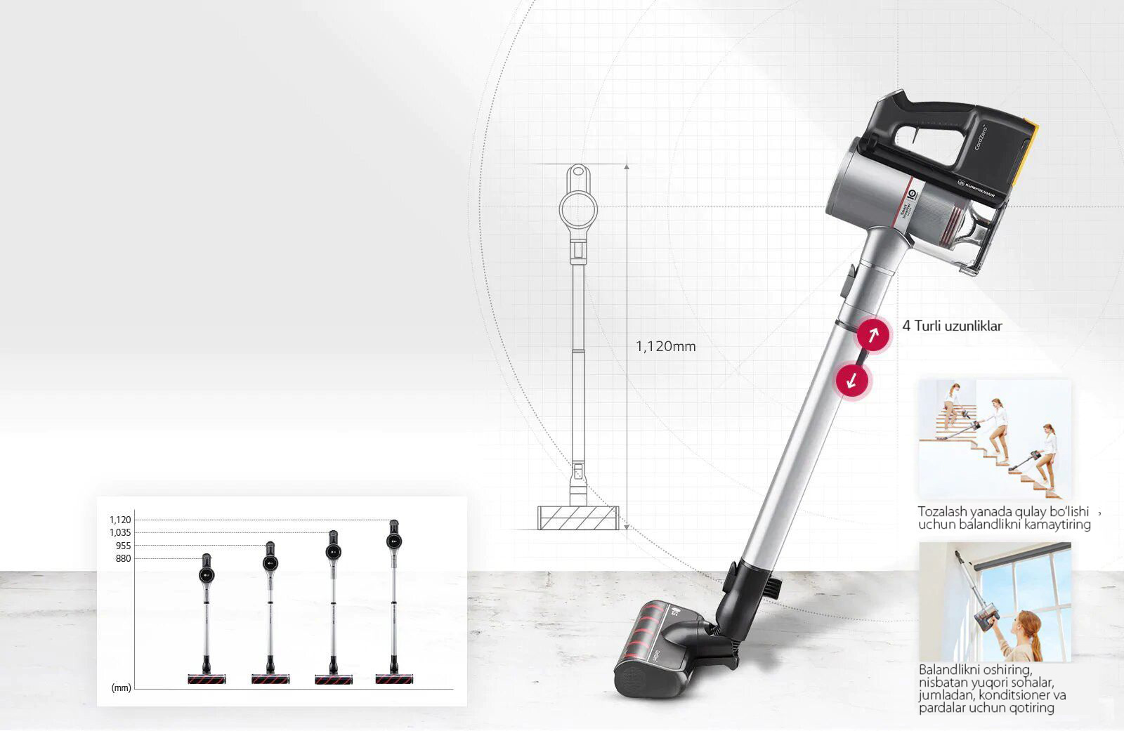 Qulaylik va koʻp vazifalilik uchun moslashadigan uzunlik