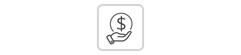 Qo‘lda turgan dollar belgisi tushirilgan tanga.