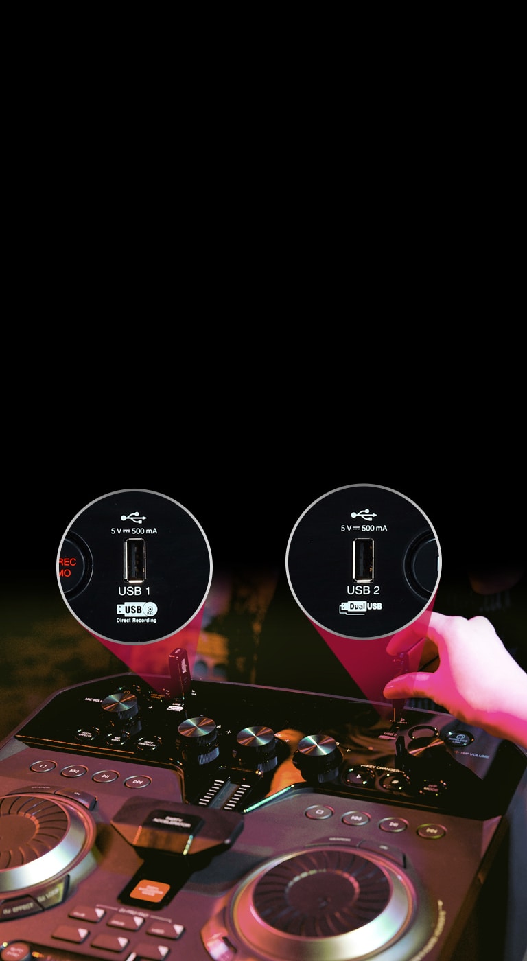 DJ Sharing funksiyasiga ega ikkita USB uyai