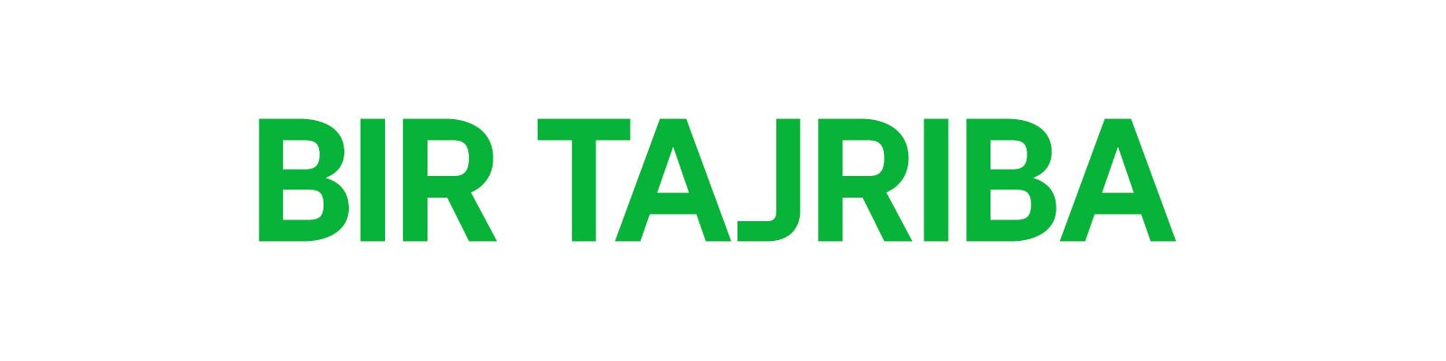 Yashil va sariq ranglarning o‘zaro uyg‘unlashgan naqshida “BIR TAJRIBA” so‘zlari aks ettirilgan.