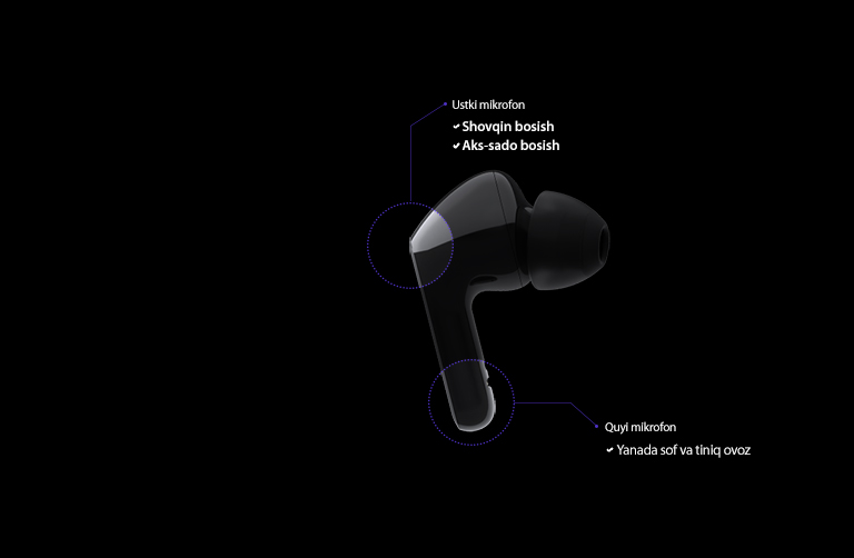 Quloqlikka qoʻyilgan ikki mikrofonni ajratib turgan diagrammali quloqlik tasviri