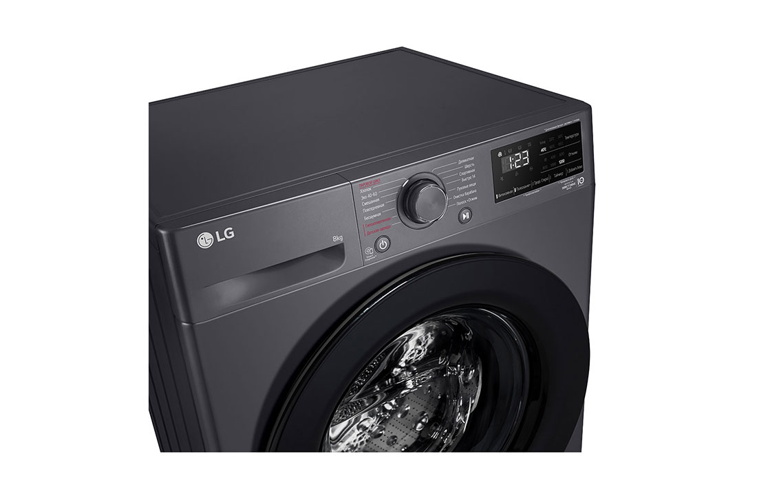 LG 8 kg, Nozik kir yuvish mashinasi, Steam™, Elegant dizayn, Detail view, F2V3PS6J, thumbnail 3