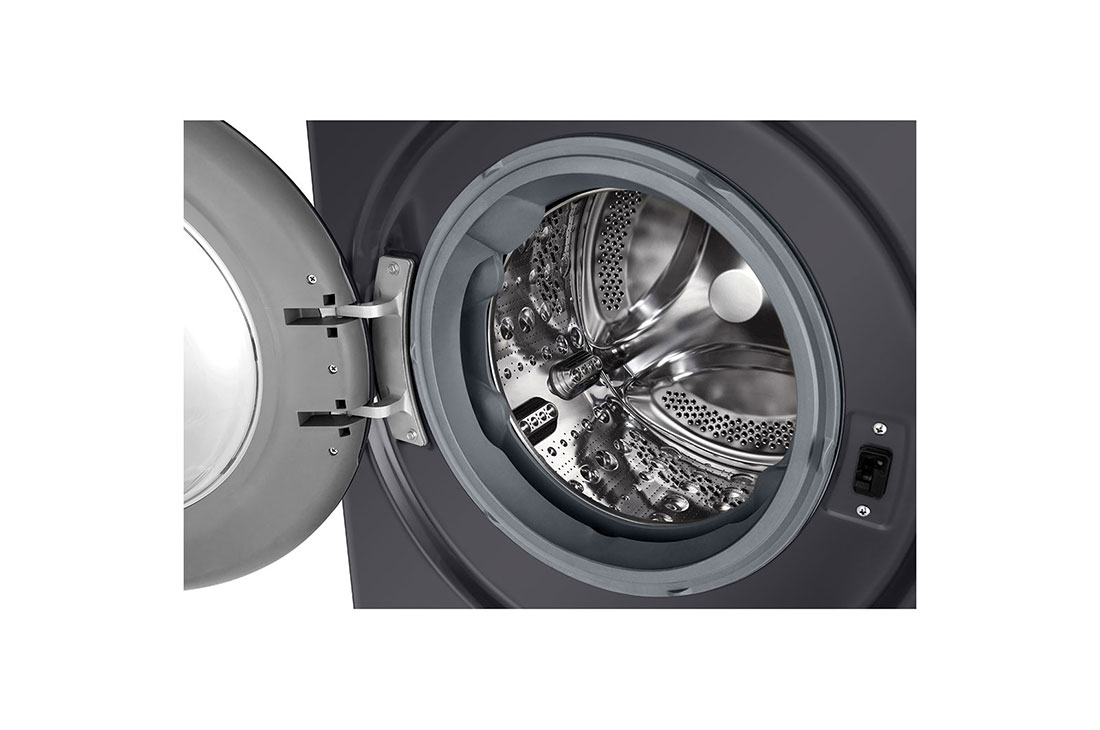 LG 8 kg, Nozik kir yuvish mashinasi, Steam™, Elegant dizayn, drum view, F2V3PS6J, thumbnail 4