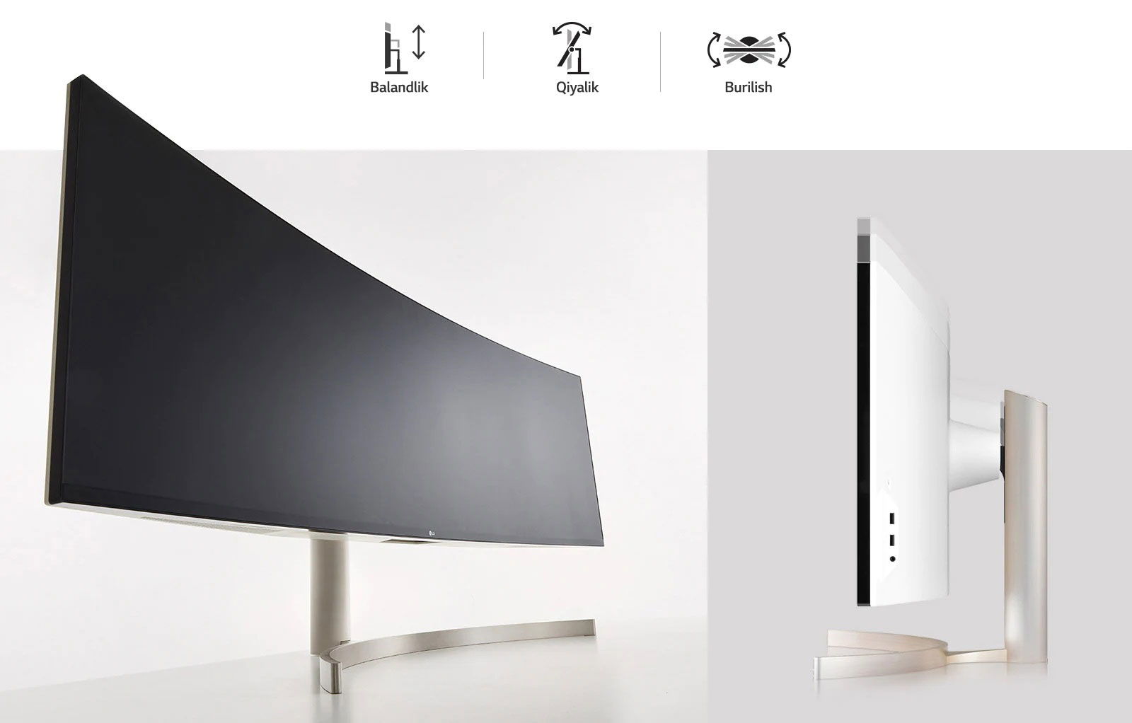 LG 49WL95C Ergonomik dizayn