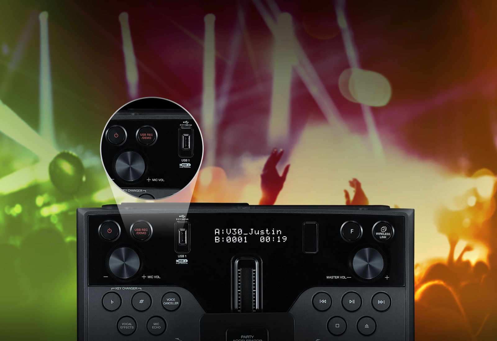 Ikkita USB slot DJ Sharing funksiyasi bilan