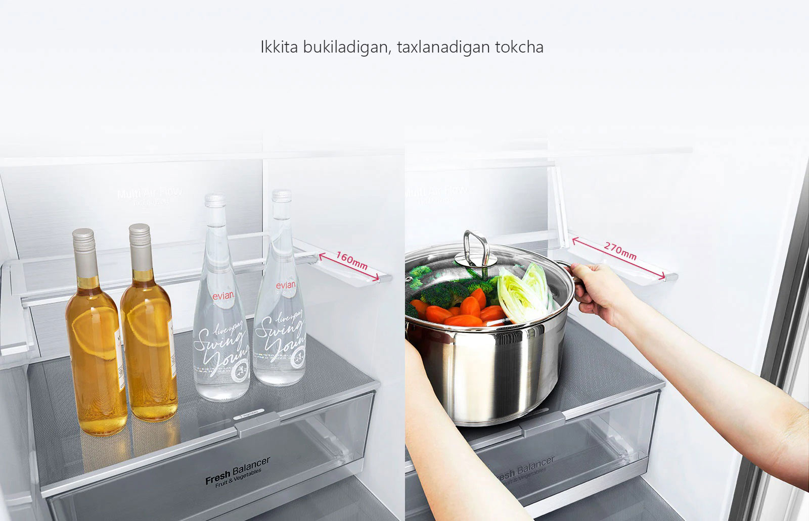 LG Ikki shaklga ega boʻlgan yigʻma tokcha