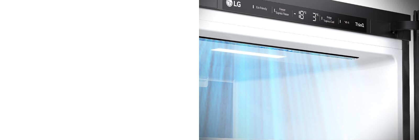 Close-up of air vents located at the front of the refrigerator, ensuring efficient and even cooling.