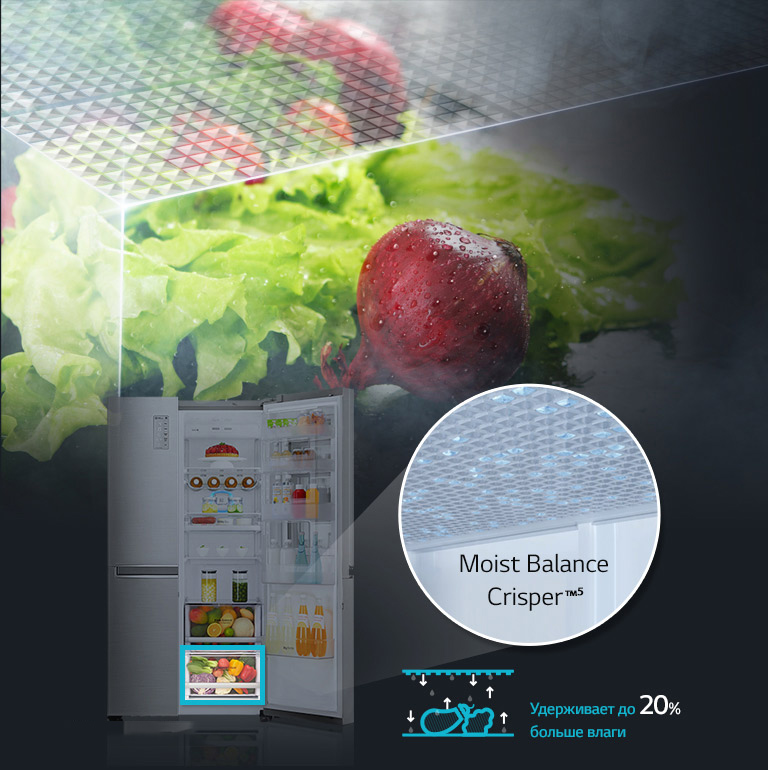 Система <br>Moist Balance Crisper™⁵<br>2