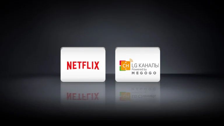 Ikki logotip: Netflix va LG Channels