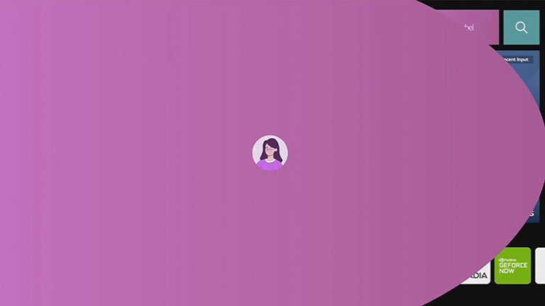 Bitta hisob ostidagi uchta turli xil profilni koʻrsatuvchi LG UHD TV videosi.