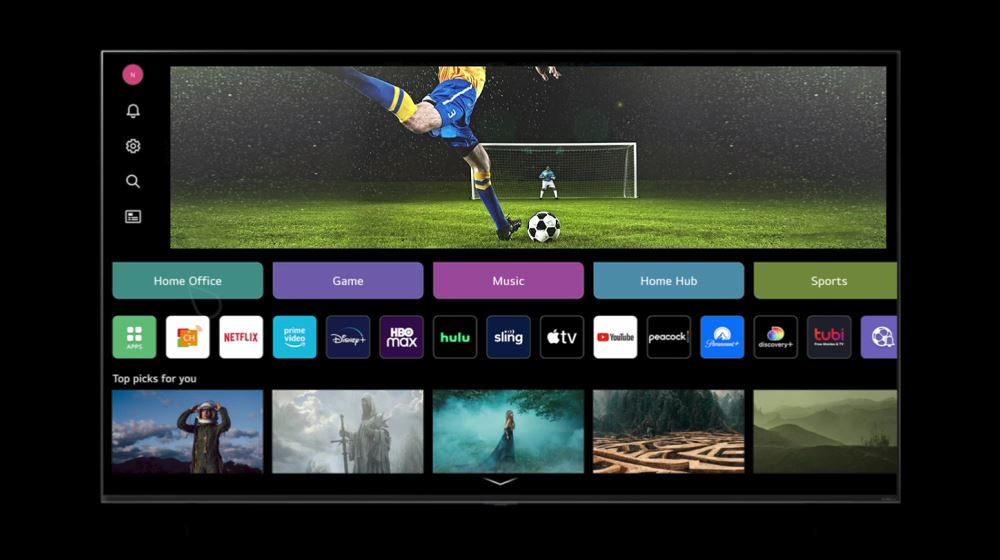 Televizor ekranida sahnani faollashtiruvchi Profilim ijro qilinadi.