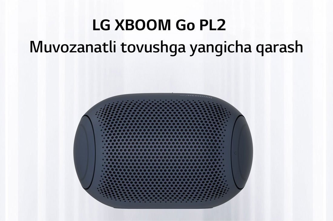 LG XBOOM Go | Portativ Bluetooth karnay | Meridian texnologiyalari | Faol ish vaqti 10 soatgacha, PL2, PL2