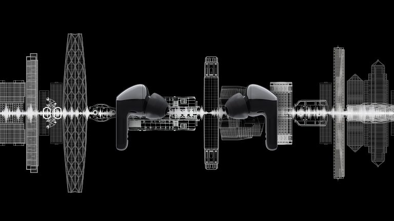 Orqada bir biriga qaragan ikki quloqlik va shahar manzarasi silueti tasvirlangan.