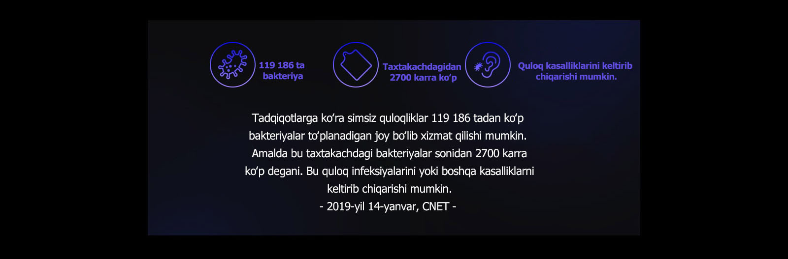Statistikani aks ettirish uchun uchta belgi
