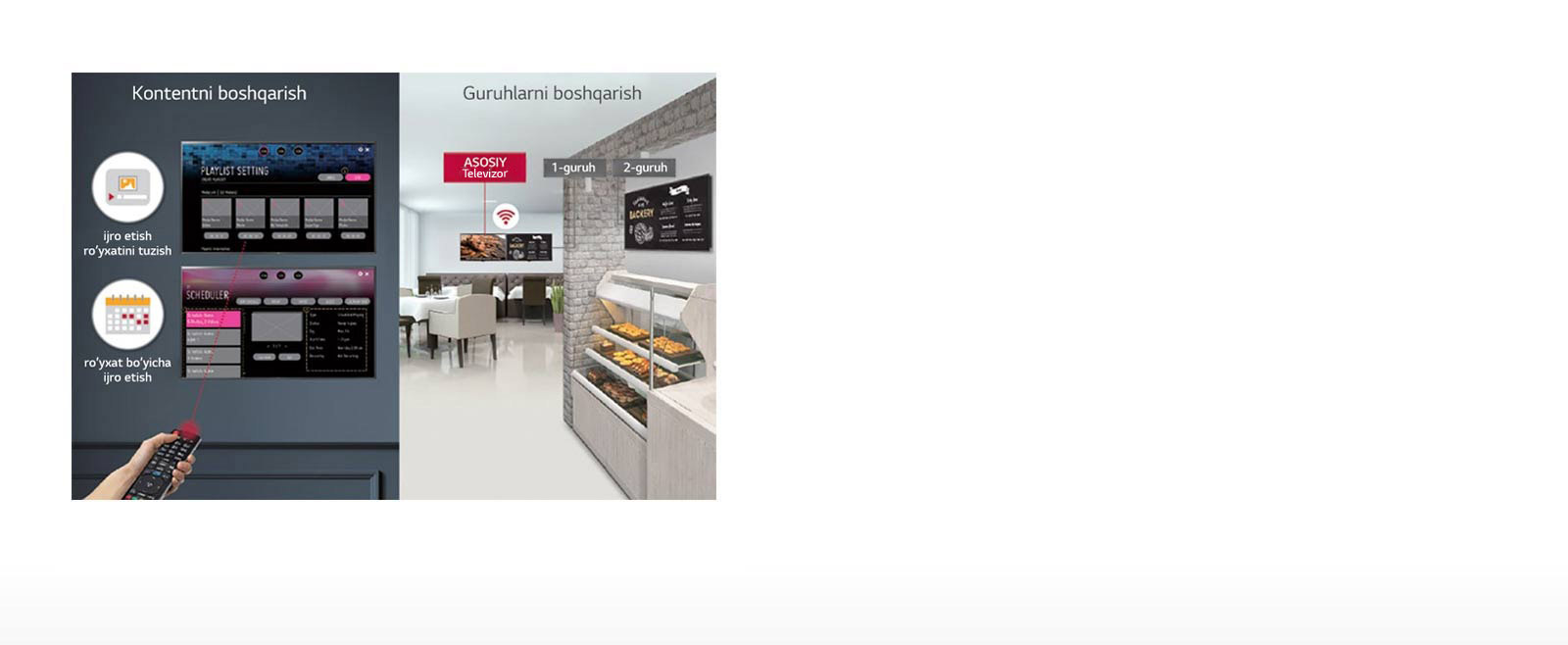 Oʻrnatilgan kontent/guruhlarni boshqarish vositalari