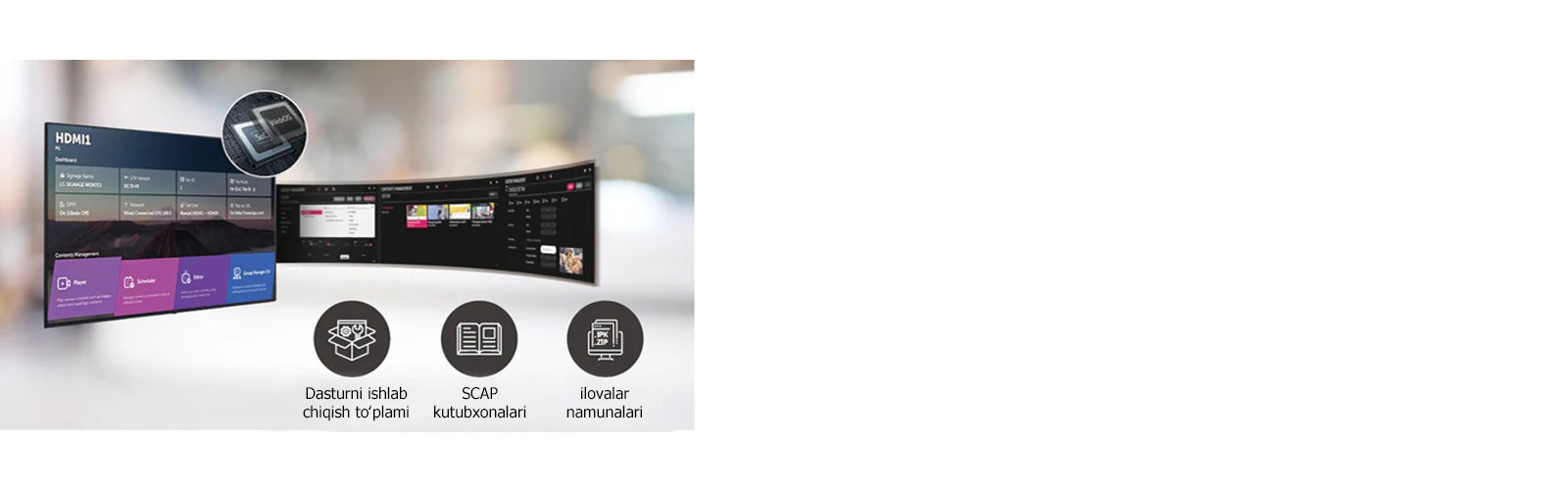 Bir vaqtda bajarilishi mumkin boʻlgan bir qator vazifalar web OS platformasi bilan oson tartiblanadi.