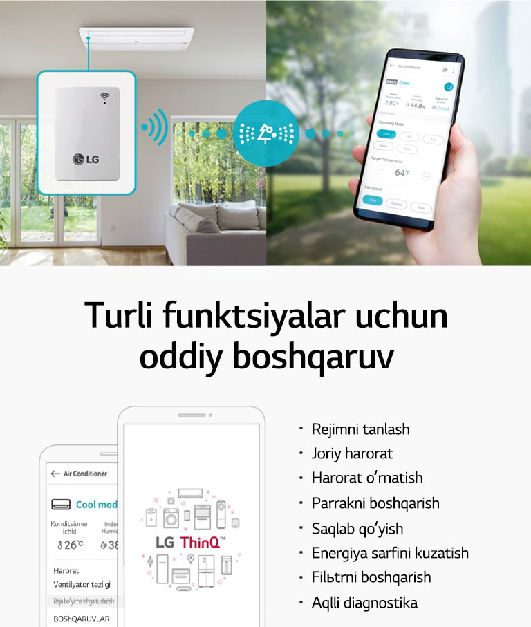 LG ThinQ™ bilan Wi-Fi orqali masofadan boshqarish
