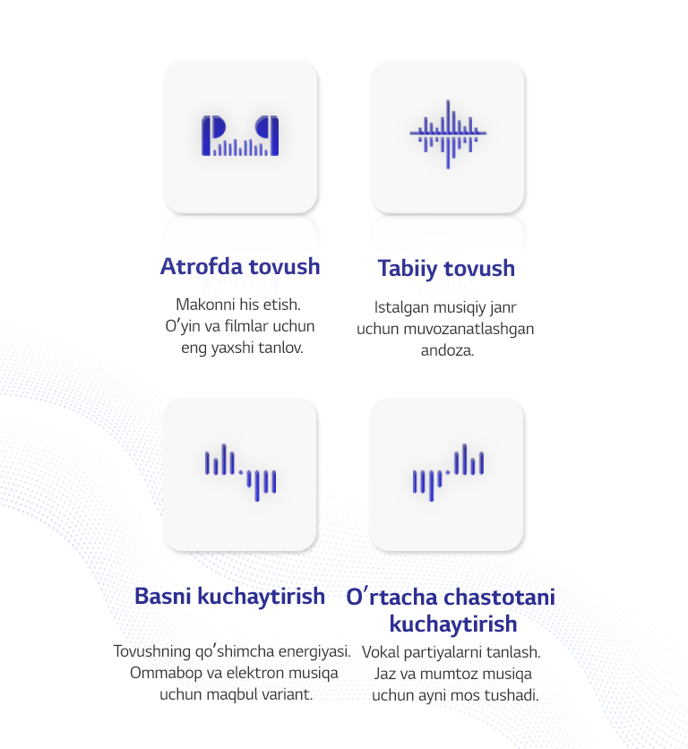 Meridian ekvalayzeri andozalarining 4 piktogrammasi