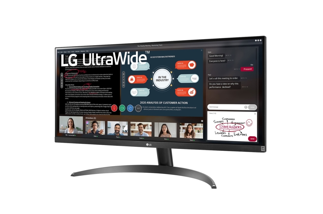 LG 29'' UltraWide ™ Full HD IPS tomonlari nisbati 21:9 boʻlgan va AMD FreeSync ™ bilan jihozlangan monitor , 29WP500-B, 29WP500-B, thumbnail 2