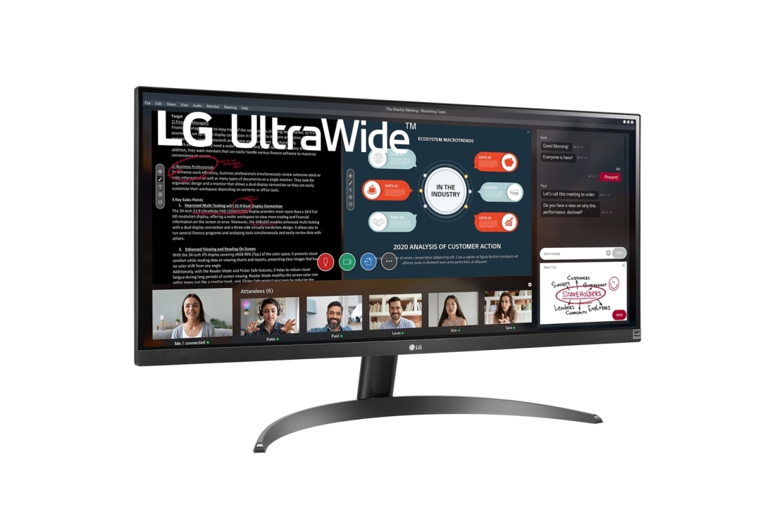 LG 29'' UltraWide ™ Full HD IPS tomonlari nisbati 21:9 boʻlgan va AMD FreeSync ™ bilan jihozlangan monitor , 29WP500-B, 29WP500-B, thumbnail 3