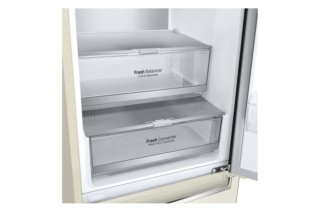 LG Hajm 341 l |  Pastki muzlatgich kamerali LG sovutgich | Qaymoq rang | DoorCooling+™ | Smart Inverter Compressor, GC-B459SEUM, GC-B459SEUM, thumbnail 4