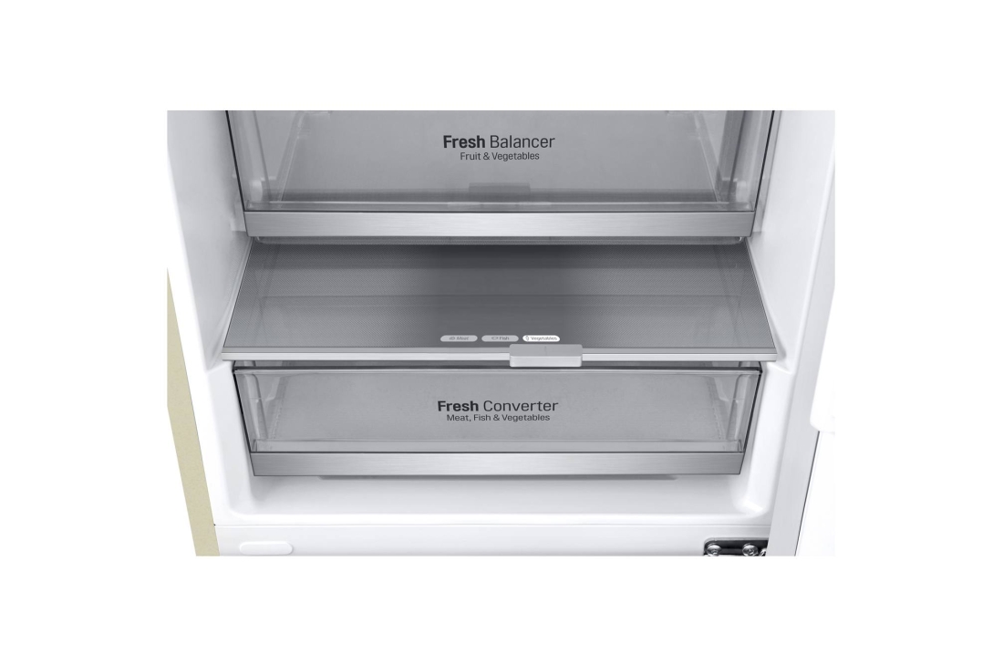 LG Hajm 341 l |  Pastki muzlatgich kamerali LG sovutgich | Qaymoq rang | DoorCooling+™ | Smart Inverter Compressor, GC-B459SEUM, GC-B459SEUM, thumbnail 5