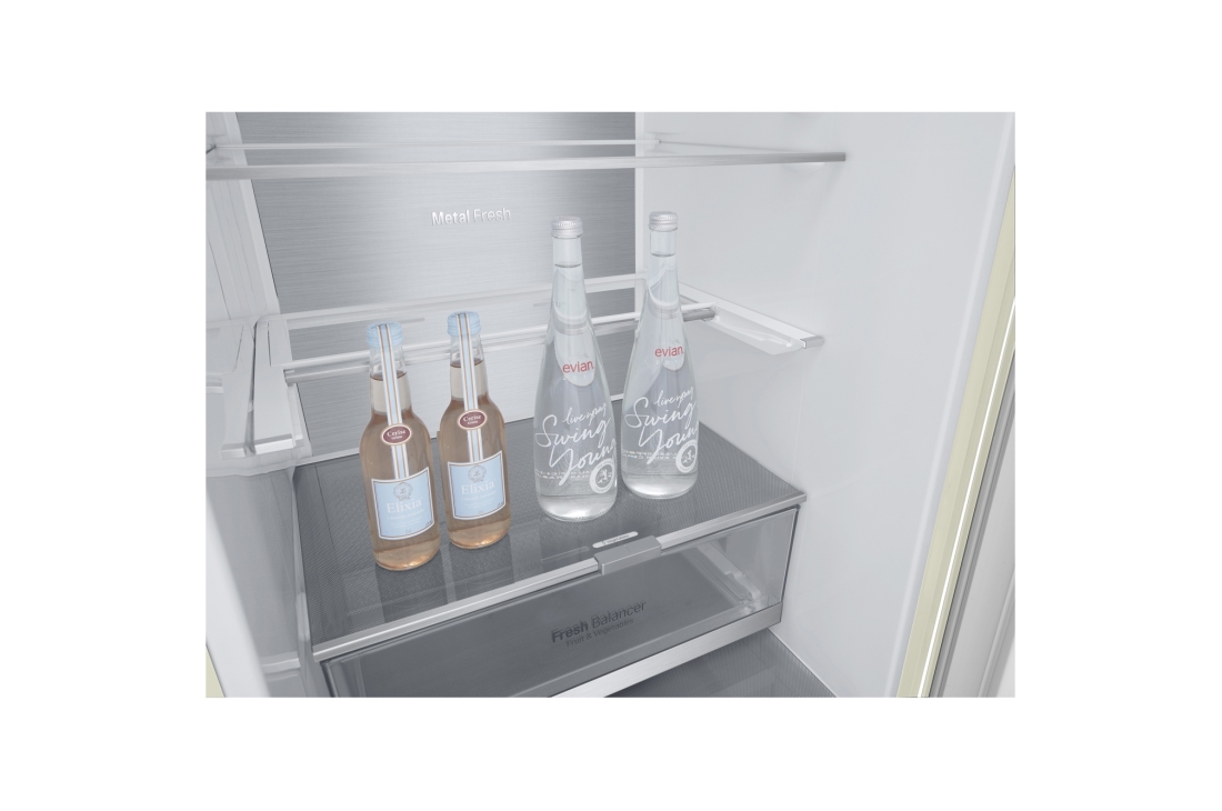 LG Hajm 341 l |  Pastki muzlatgich kamerali LG sovutgich | Qaymoq rang | DoorCooling+™ | Smart Inverter Compressor, GC-B459SEUM, GC-B459SEUM, thumbnail 12