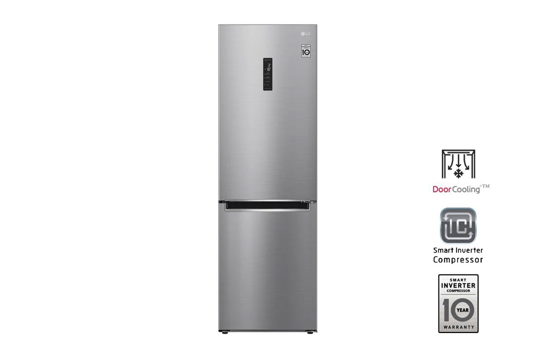 LG Hajm 341 l |  Pastki muzlatgich kamerali LG sovutgich | Kulrang | DoorCooling+™ | Smart Inverter Compressor, GC-B459SMUM, GC-B459SMUM