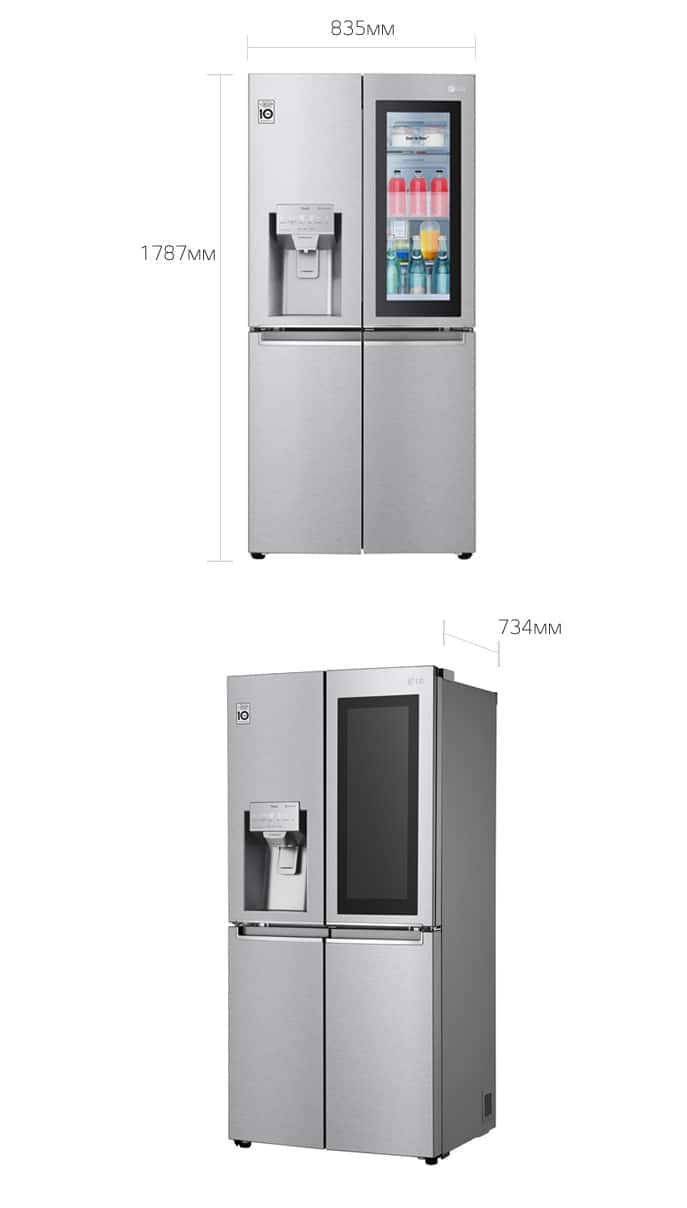 LG Hajm 422 l | LG InstaView Door-in-Door sovutgich | Po'lat ...